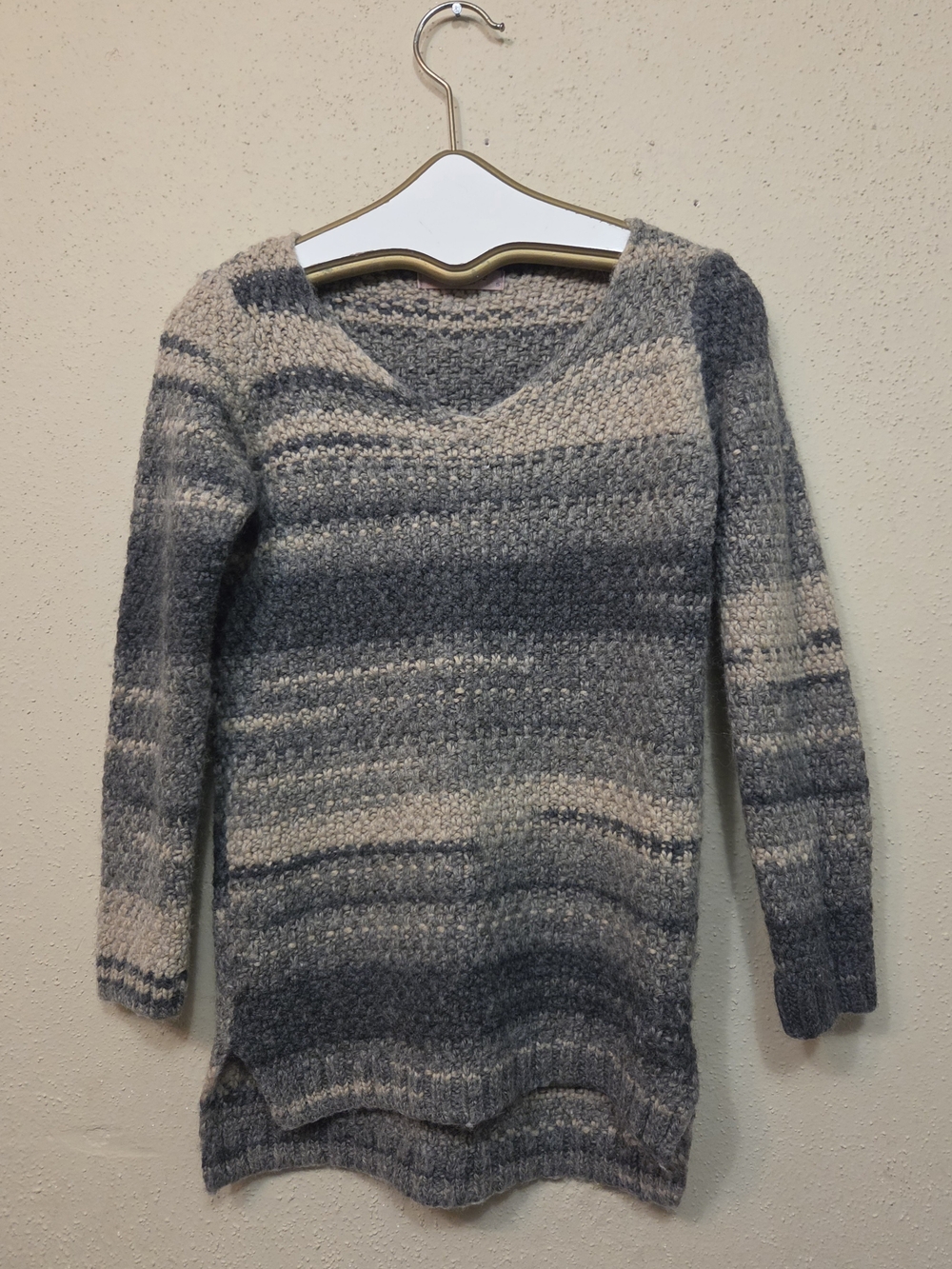 Elsamanda Sweater Womens Small Striped V-Neck Tunic